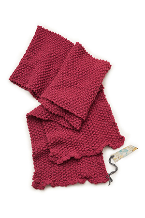 Hand-Knitted Scarf - Pale Crimson