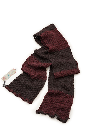 Hand-Knitted Scarf - Stained Black